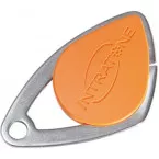 MIFARE Stainless Steel Insert Orange Engraved Electronic Badge / pc