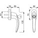 HOPPE Atlanta lockable window handle with Secu100 and Secustik polished brass 32-42mm with 2 M5x50 and 55 screws per piece