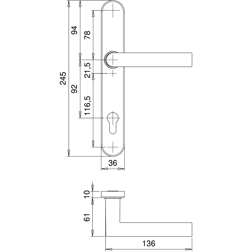 Half Kronos 108 L 90° 92 PZ Door Trim...