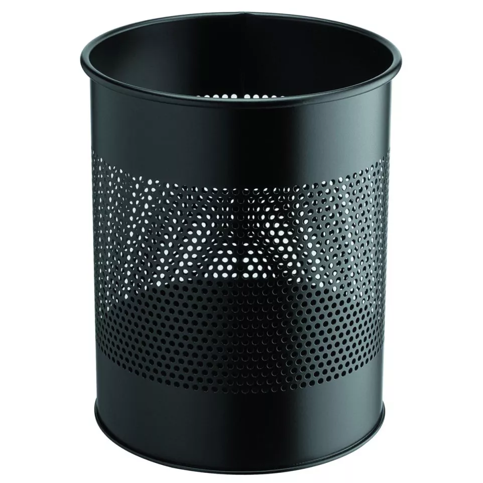 Durable metal wastepaper basket 15 L...