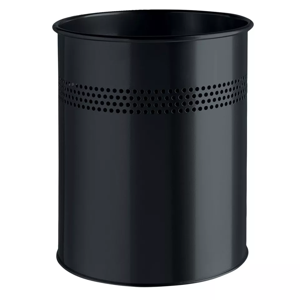 Durable metal waste paper basket 15L,...