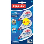 Tipp-Ex dérouleur de correction Mini Pocket Mouse, blister de 2 + 1 gratuit