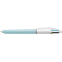 Bic Colours Fun 4-kleurenbalpen, medium, pastel inktkleuren, lichaam pastelblauw