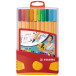 STABILO point 88 fineliner, Colorparade, boîte rouge-orange, 20 pièces en couleurs assorties