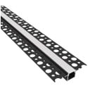 DEOLINE P architectural black aluminum LED profile with black cover 3m