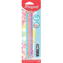 Maped Black'Peps Pastel Pencils with Eraser, Pack of 3