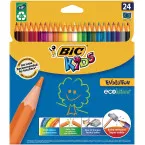 Bic Kids crayon de couleur Ecolutions Evolution, étui cartonné de 24 crayons