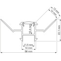 Profil Led CERLINE W ceramic  alu anodisé+cover opal / 3m