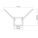 Ledprofiel DEOLINE W architecturaal geanodiseerd aluminium+opalen afdekking / 3m