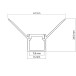 Ledprofiel DEOLINE W architecturaal geanodiseerd aluminium+opalen afdekking / 3m
