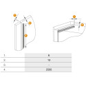 Geleiderail X s 1 Ledlink's 6x10x2500mm zwart / pce