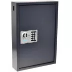 Key Cabinet for 50 Key Tags, 10 x 40 x 55 cm, Black