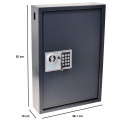 Armoire à clés, pour 50 porte-clés, ft 10 x 40 x 55 cm, noir