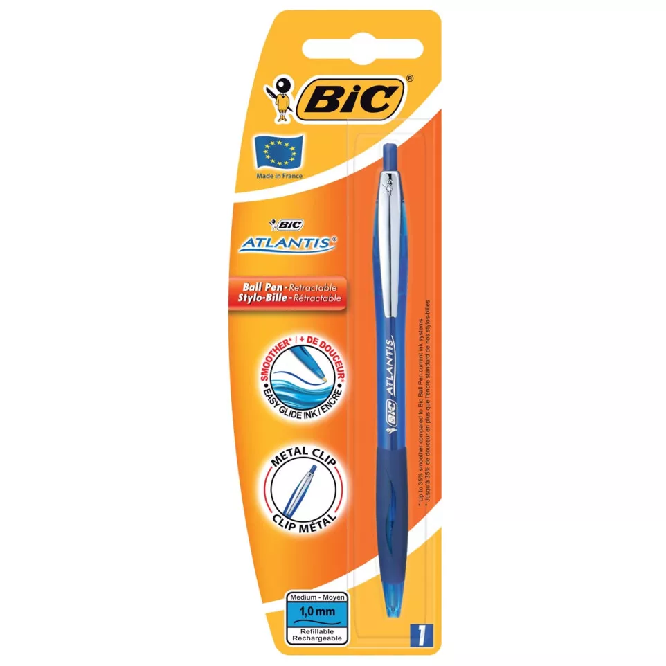 Bic balpen Atlantis Soft 1 mm, blauw,...