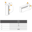 Geleiderail X s 1 Ledlink's 6x10x2500mm wit / pce