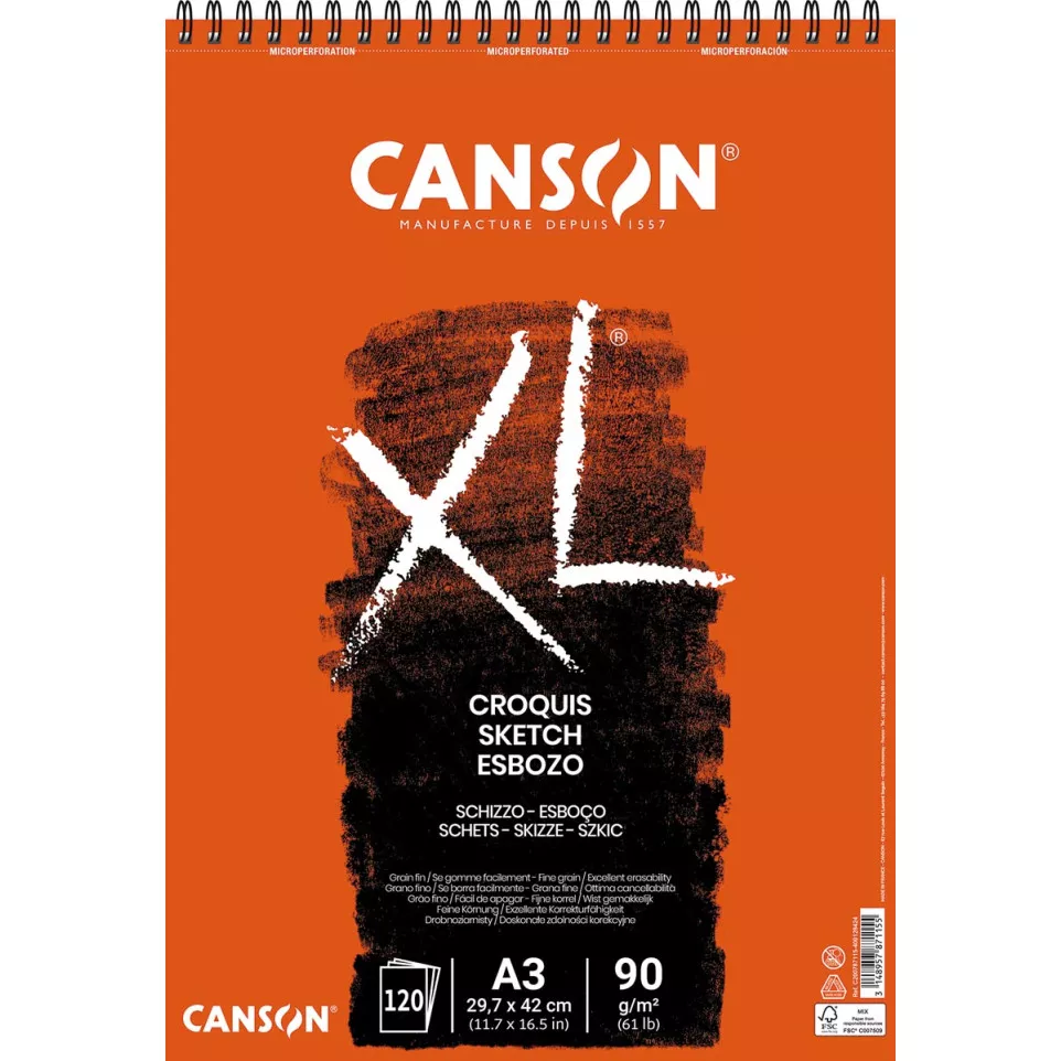 Canson schetsboek XL, 90 g/m², ft A3,...