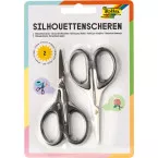 Folia Set of 2 Silhouette Scissors 10.5 cm Pointed Tip Black
