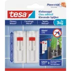 Tesa clou adhésive pour carrelage et métal, réglable, supporte 3 kg, blister de 2 pièces