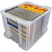 Bankers Box Storage Box 36 L Transparent with Blue Handles Set of 3 pcs Cardboard Packaging