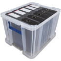 Bankers Box boîte de rangement 36 litres, transparent avec poignées bleues, emballée individ. en carton