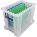 Bankers Box Storage Box 18.5 Liters Transparent with Blue Handles Individually Packed in Carton