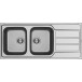 Évier Pyramis EasyFix Athena 2 bac+égouttoir 1160x500mm inox / pce