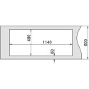É spoelbak Pyramis EasyFix Athena 2 kom + afdruiprek 1160x500mm roestvrij staal / pce