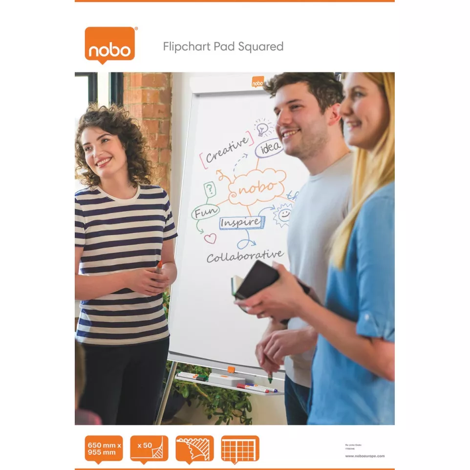Nobo Flipchart Pad 100 x 65 cm 50 Sheets