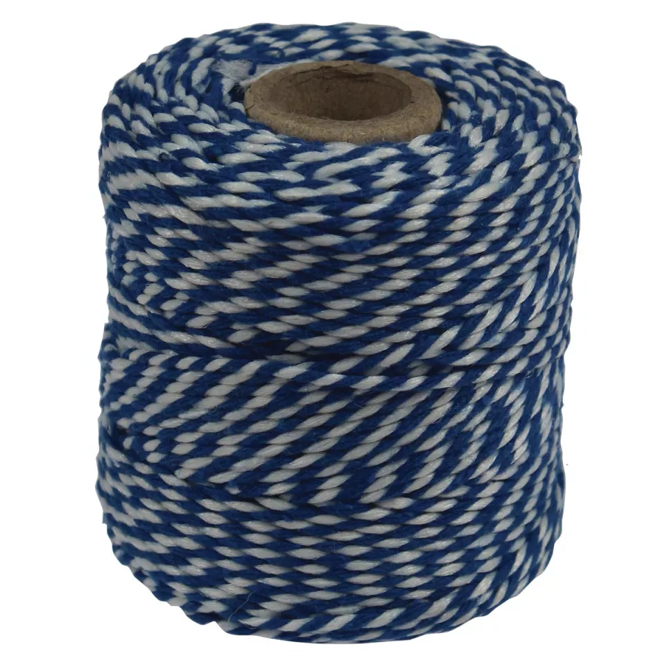 Cotton Twine, Blue-White, 50 g Spool,...