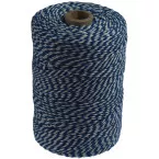Katoentouw, blauw-wit, klos van 200 g, ongeveer 250 m