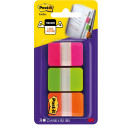 Post-it Index Strong, ft 25,4 x 38 mm, set de 3 couleurs (rose, vert en orange), 12 tabs par couleur