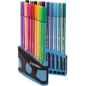 STABILO Pen 68 ColorParade Blue-Grey Desk Set of 20 Assorted Colors Fiber-Tip Pens