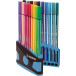 STABILO Pen 68 ColorParade Blue-Grey Desk Set of 20 Assorted Colors Fiber-Tip Pens