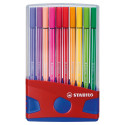 STABILO Pen 68, ColorParade, boîte rouge-bleu, 20 pièces en couleurs assorties