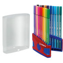 STABILO Pen 68, ColorParade, boîte rouge-bleu, 20 pièces en couleurs assorties