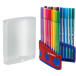 STABILO Pen 68, ColorParade, boîte rouge-bleu, 20 pièces en couleurs assorties