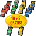 Post-it Index Tabs Standard Special Offer 10 + 2 Free, Assorted Colors