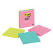 Post-it Super Sticky notes XL Cosmic, 70 vel, ft 101 x 101 mm, gelijnd, geassorteerde kleuren, pak van 3