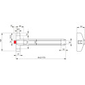 1170mm wit Dorma PHB 3103 1 punts verstelbaar paniekbalk / PCE