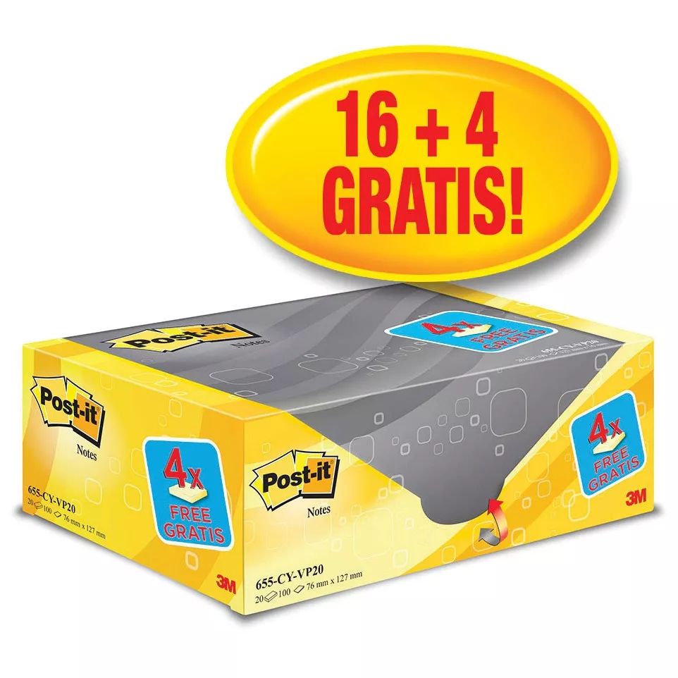 Post-it Notes, 100 vel, ft 76 x 127...