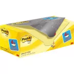 Post-it notes, 100 feuilles, ft 76 x 76 mm, jaune, paquet de 16 blocs + 4 gratuit