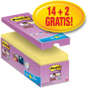 Post-it Super Sticky Notes, 3 x 3 in, Yellow, 90 Sheets per Pad, Pack of 14 Pads Plus 2 Free