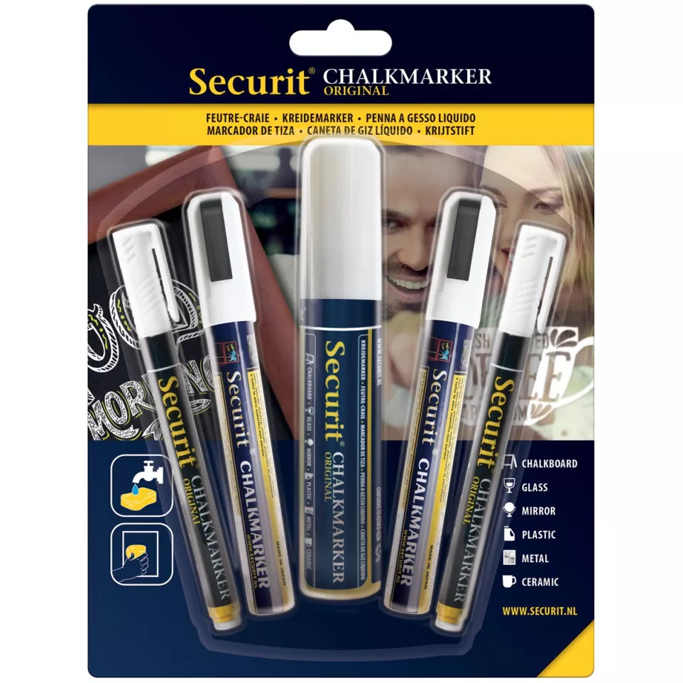 Securit marqueur à la craie, blanc,...