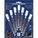 Securit krijtmarker small wit, blister met 7 stuks