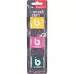 Bruynzeel kneedgum, geassorteerde kleuren, blister van 3 stuks