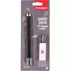 BZL Graphite HB Pencils with Sharpener and Eraser Pack of 4