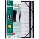 Exacompta trieur rigide Ordonator avec cavaliers plastiques, 26 compartiments, de A à Z, noir