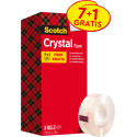 Scotch ruban adhésif Crystal Tape, ft 19 mm x 33 m, 1 x value pack avec 8 rouleaux dont 1 gratuit