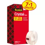 Scotch ruban adhésif Crystal Tape, ft 19 mm x 33 m, 1 x value pack avec 8 rouleaux dont 1 gratuit
