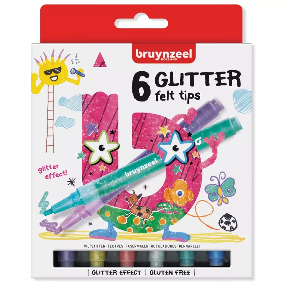 Bruynzeel Kids  viltstiften Glitter,...
